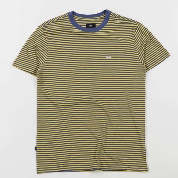 Obey ASOS Apex Striped‎ Tee with Small Logo in Yellow - Picture 5 of 13